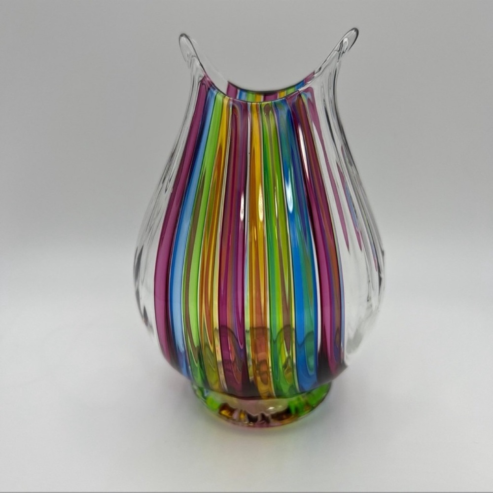 Rainbow Vase Signed by Angelo Fico